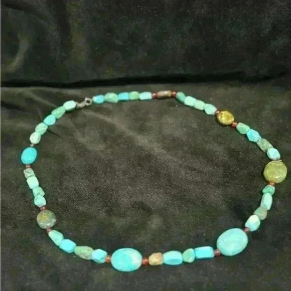 Boho Beaded Necklace Blue Turquoise Red Green Colorful Layering Statement - Picture 6 of 6